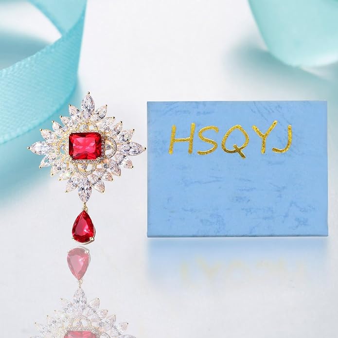 Crystal Pearl Flower Brooches Pins Fashion Beautiful Created Rhinestone Floral Brooch Good Idea for Party Dance Wedding Banquet for Elegant Women Girl