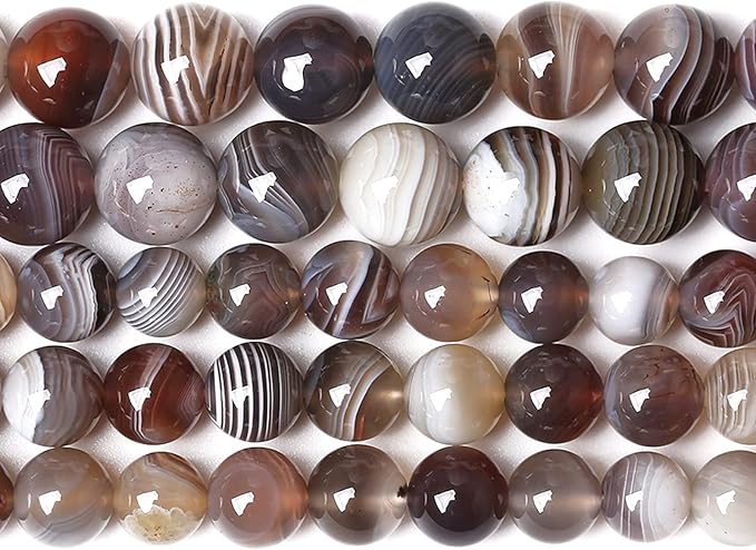 8MM 46PCS Natural Gemstone Stone Botswana Sardonyx Agate Beads for Jewelry Making DIY Bracelet