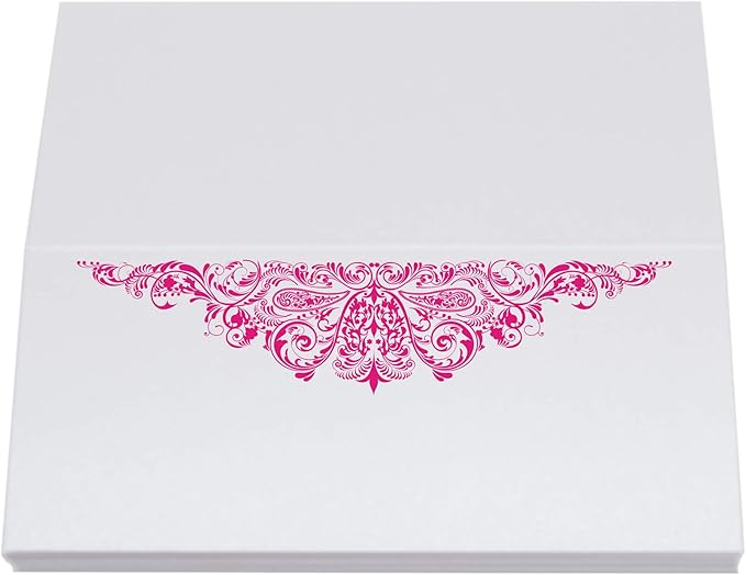 Paisley Place Cards, Fuschia (Choose Color), Set of 150, Pre-cut and Scored - Wedding, Party, Dinner, and Special Events - Made in the USA