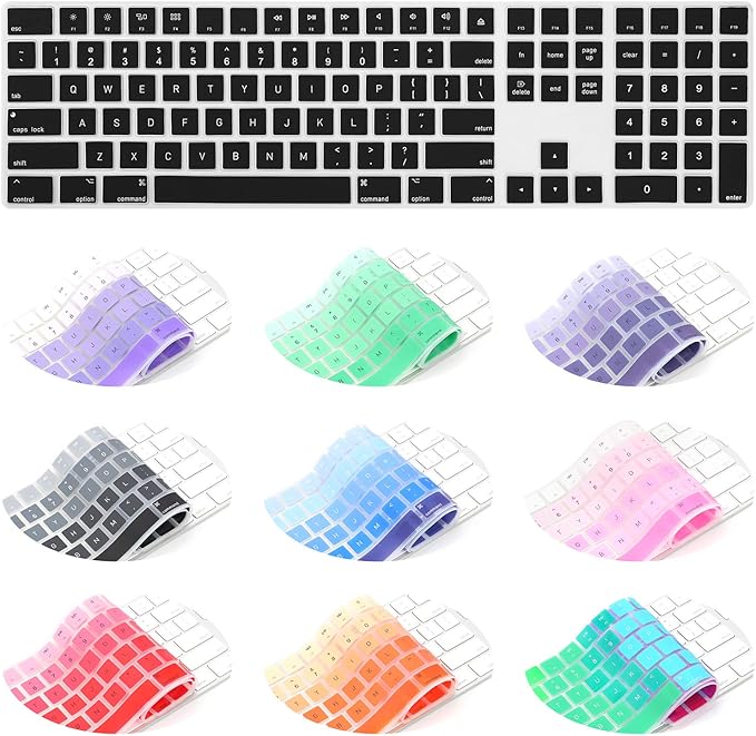 Allinside Black Cover for Apple iMac Magic Keyboard with Numeric Keypad MQ052LL/A A1843 US Layout