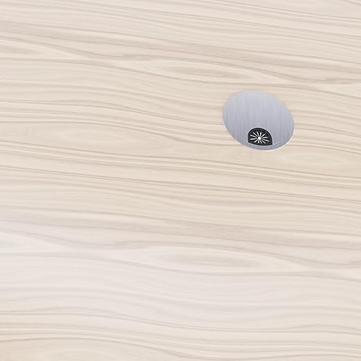 Desk Grommet 2-1/8 Inch 53mm, Zinc Alloy Computer Desk Wire Hole Cover, Office Desktop Cord Cable Hole Metal Ring, Brushed Silver