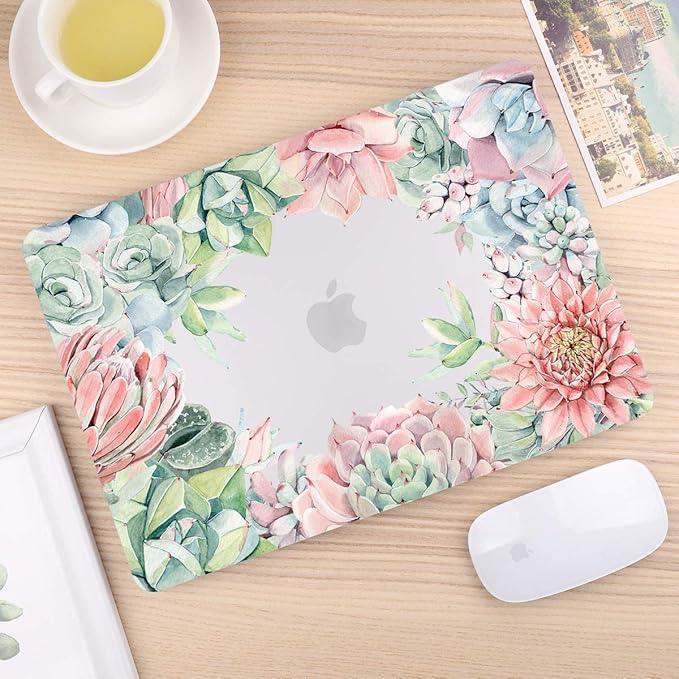 CISSOOK Succulent Hard Shell Case Cover for MacBook Pro 14 Inch 2021-2023 Release Model A2779 A2442 M1 M2 with Touch ID