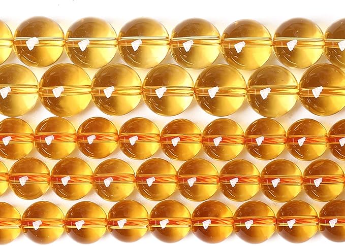 12MM 32PCS Natural Crystal Stone Clean Citrine 3A Grade Loose Beads for Jewelry Making DIY Bracelet