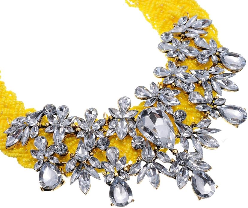 Jerollin Simulated Pearl Body Statement Necklace for Women, Fashion Collar Bib Necklaces Fashion Costume Jewelry Necklace…