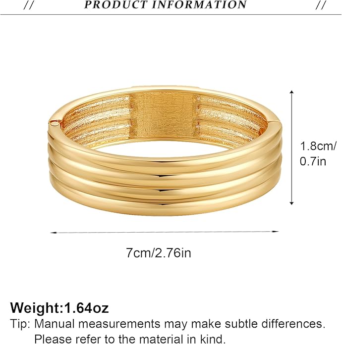 Wide Chunky Gold Cuff Bracelets for Women - Open Cuff Bangles Adjustable Wrist Bracelets, Statement Jewelry Gifts for Women