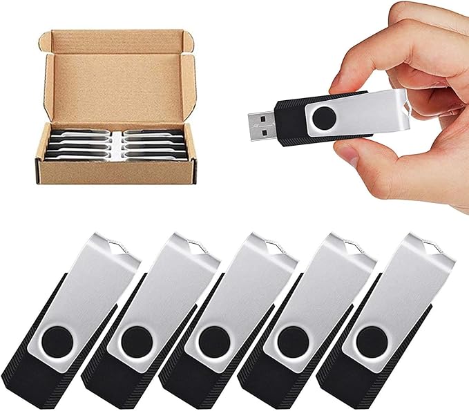 Aiibe 8GB Flash Drive 10 Pack 8GB USB Flash Drives Thumb Drive Bulk USB 2.0 Memory Stick USB Drive, Black
