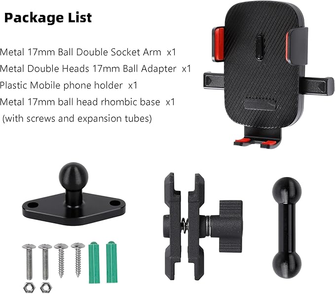 Car Phone Holder Mount for AMPS Standard Diamond Base ,Aluminum 360° Rotation Phone Mount for Car Dashboard Truck Boat Desk, Compatible with iPhone 16 15 14 13 12 Series Samsung S24 S23