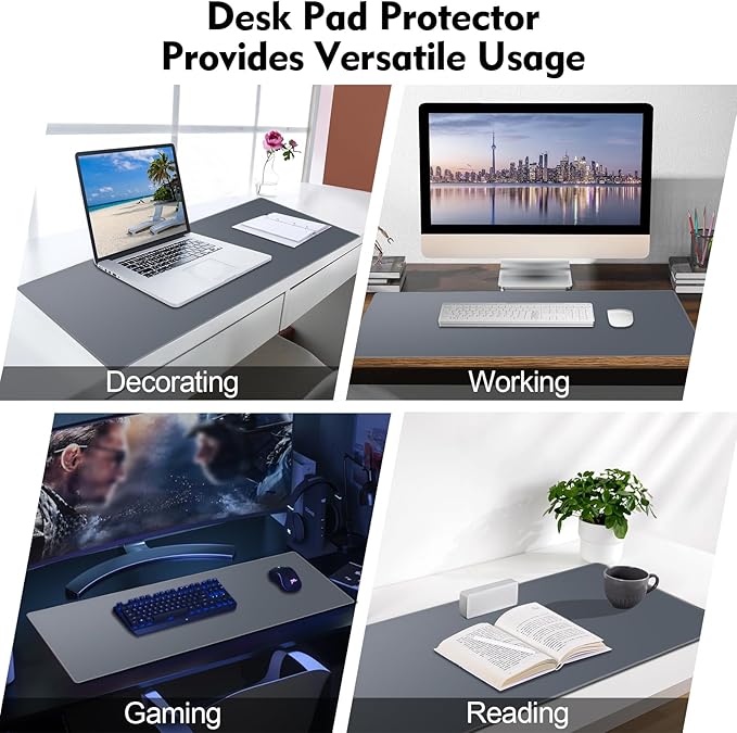 Galdas Gaming Mouse Pad XXL XL Large Long Extended Big Mousepad Non-Slip Rubber Keyboard Mouse Pad with Stitched Edges for Laptop Home Office (31.5x11.8x0.08 Inch) -Grey