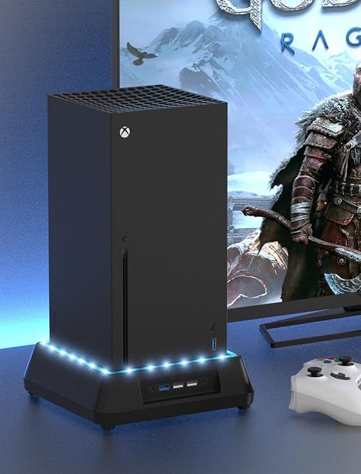 Cooling Fan for Xbox Series X Mviioe Xbox Series X Cooling Stand with LED Indicator, Extra Big Turbo Fan, USB 2.0 Ports, Dust Cover Filters (Only Compatible with Xbox Series x)
