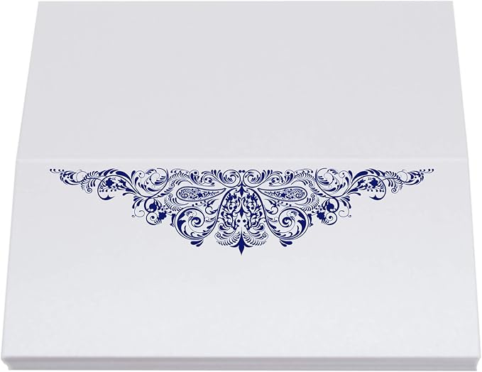 Paisley Place Cards, Navy (Choose Color), Set of 25, Pre-cut and Scored - Wedding, Party, Dinner, and Special Events - Made in the USA