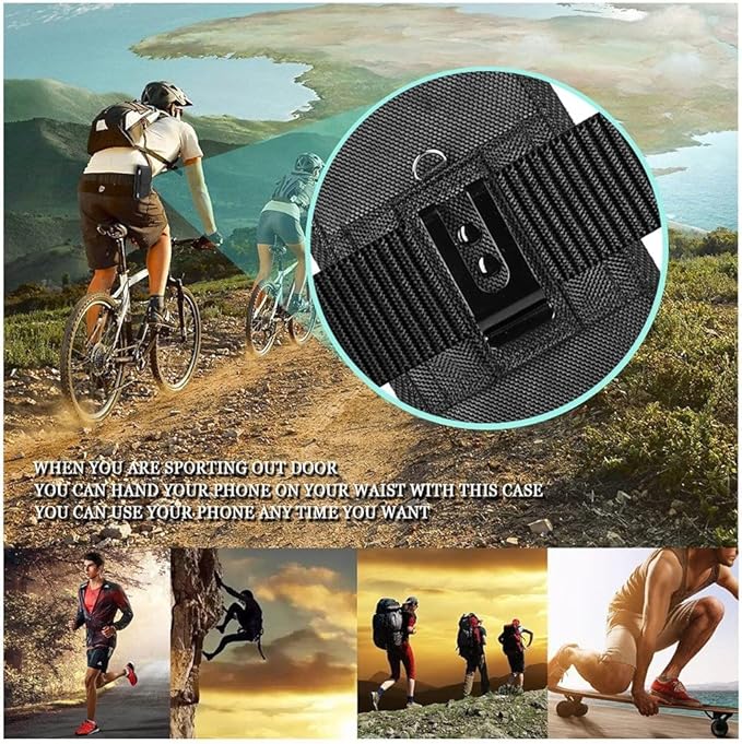 Cell Phone Pouch Nylon Holster Case with Belt Clip Cover for Samsung Galaxy S24 Ultra / S24 Plus/ S23 Ultra / A14 5G / A15 5G/A35/A55 5G/iPhone 15 14 13 12 Pro Max Case Metal Belt Clip