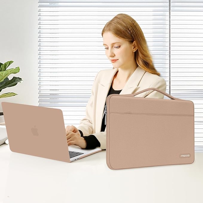 MOSISO Compatible with MacBook Air 13 inch Case 2025 2024 2023 2022 M4 A3240 M3 A3113 M2 A2681, Hard Shell&Sleeve Bag&Keyboard Skin&Webcam Cover&Screen Film for MacBook Air 13.6 inch, Bronze Brown