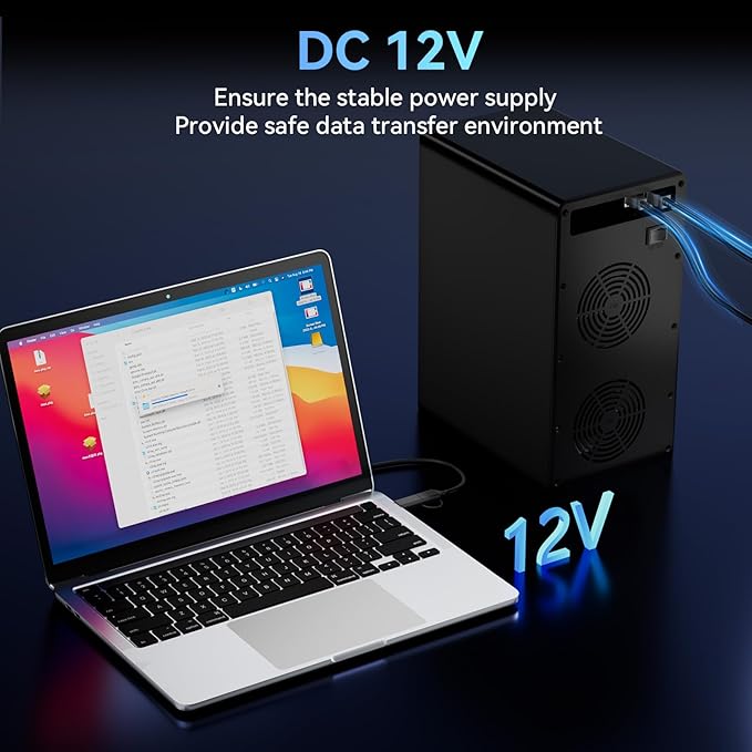 Aluminum 8 Bay 10Gbps Hard Drive Enclosure with Cooling Fan for 2.5“/3.5" SATA HDD/SSD with USB A/C 3.2 Gen 2, Support Hot Swappable, Daisy Chain Expansion, Tool-Free, DAS(NO RAID/NAS)