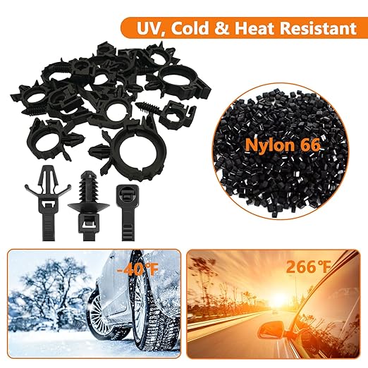 180Pcs Wire Loom Clips for Car Push Mount Zip Ties Assorted Sizes Automotive Fuel Line Cable Ties 6 Inch Wire Holder for Car Zip Ties Anchors Screw Mount Zip Tie Automotive Wiring Clip