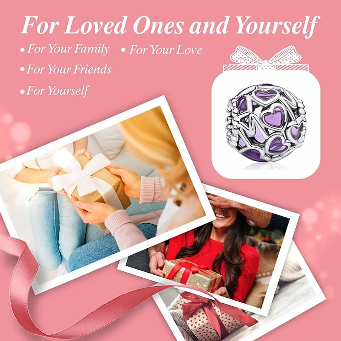 Family Mom Heart Charms 925 Sterling Silver Bead for Bracelets and Necklaces For Women Jewelry Present