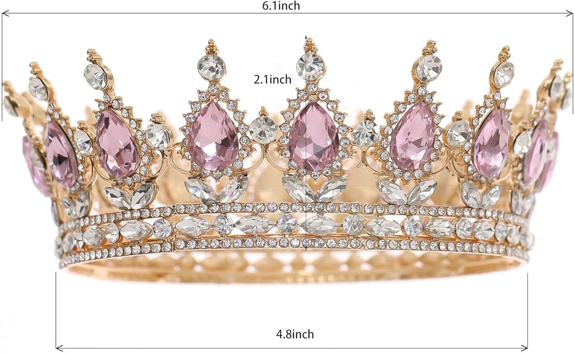 FORSEVEN Queen Crown Rhinestone Wedding Crowns and Tiaras for Women Costume Party Hair Accessories Princess Birthday Crown Crystal Bridal Crown Halloween Decorations Headband