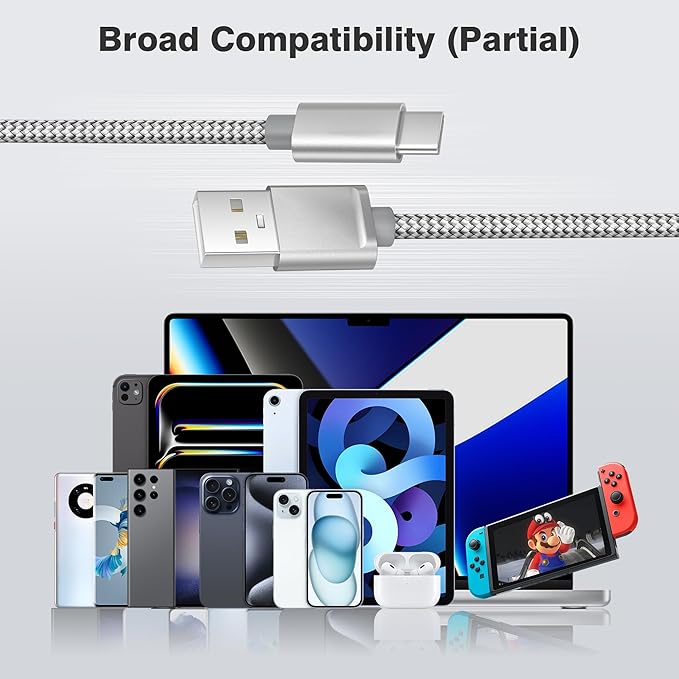 Elebase iPhone 16 15 Pro Max Charger Cord 1.5/3.3/6.6FT 3 Pack,USB to USB Type C Car Charging Cable,USBC Power Cable for New Apple iPad mini Air,Airpods 4,Samsung Galaxy S25 S24 S23 Plus Ultra,Z Flip