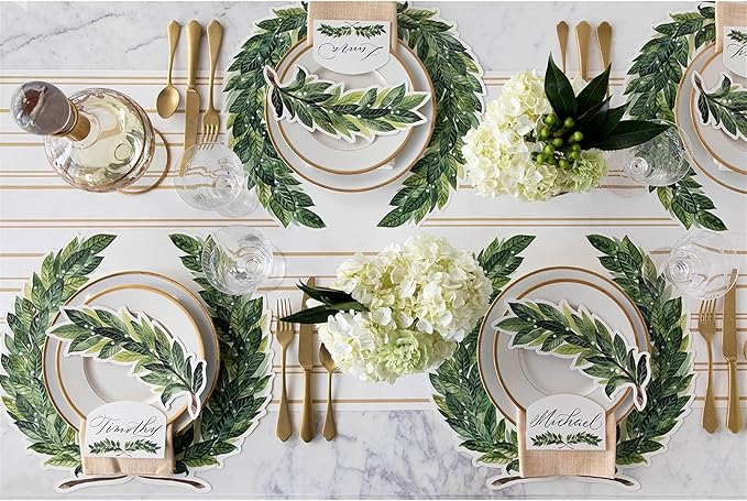 Hester & Cook Table Accent Place Cards - Dinner Name Cards for Table Setting Set of 12 - Made in USA (Laurel)
