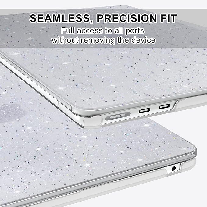 B BELK Compatible with MacBook Air 13 inch Case 2025 2024 2023 2022 M4 M3 M2 A3240 A3113 A2681, Plastic Hard Shell+Keyboard Cover+Screen Protector for MacBook Air 13.6 inch Case, Shiny Colorful Clear