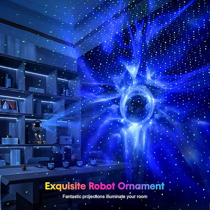 Robot Galaxy Lights Projector, APP Control Star Projector Nebula Light with Remote - Galaxy Star Night Light for Bedroom with Timer and White Noise Kids Adult Gifts for Christmas Birthdays