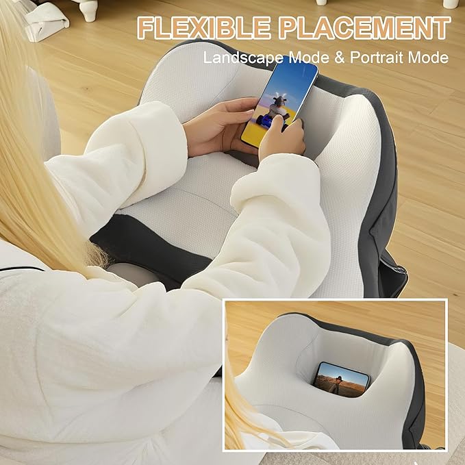 XWZO Lap Desk for Laptop with Cushion, Arm Rest Gaming and Reading Pillow,Laptop Desk Pillow with Anti Slip and Storage Functions with Eye Mask Included for Bed Couch Sofa Home Office