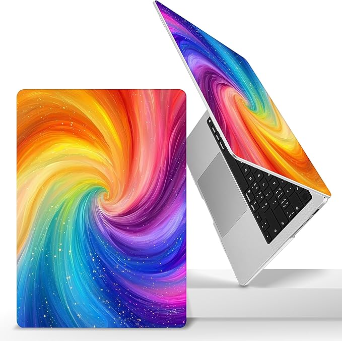 for MacBook Pro 16 inch Case 2021 2022 2023 2024 Release A3186 A3403 M4 A2991 M3 A2780 M2 A2485 M1 Pro/Max, Hard Shell Case with Screen Protector & Keyboard Cover, Swirling Rainbow