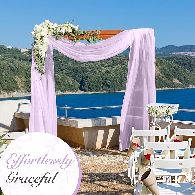 Cheesecloth Table Runner 3 Pack – 35x120 Inch (10ft) Boho Rustic Gauze Cloth Runners – Crinkle Polyester Table Decor for Wedding, Baby Shower, Bridal Shower, Birthday Party and More (Lilac Purple)