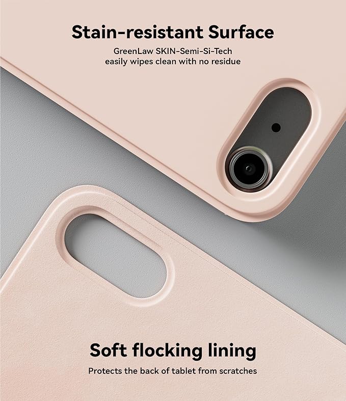 GreenLaw for iPad 11th(A16,2025)/10th(2022) Generation Case with Keyboard, Magic-Style Keyboard Stand, 7 Color Backlit, Stain-Resistant Surface, Multi-Touch Trackpad, Blush Pink