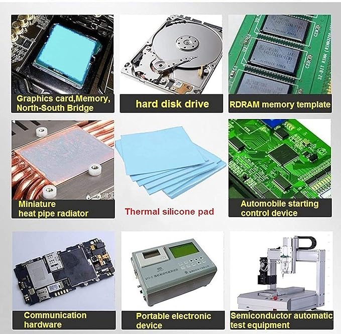 Thermal Pad, 200x200x0.5mm, Highly Efficient 6.0 W/mK, Insulated Heat Resistant Silicone Pad for IC SSD CPU GPU Heat Sink LED Cooling