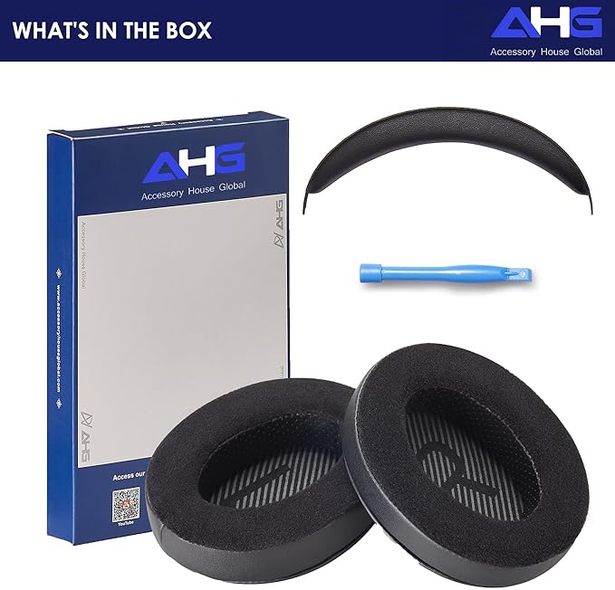 AHG Upgrade Replacement Hybrid Cloud Stinger Ear Pads Cushions and Headband Cover. Compatible with Kingston HyperX Cloud Stinger Headset. Premium Protein Leather and Velour | Thick AHG FlexiSoft Foam