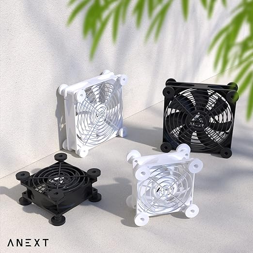 ANEXT, USB Fan, USB Computer Fan, Silent Fans for Receiver DVR PlayStation Xbox Computer, (80mm,White)