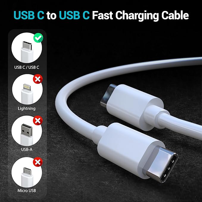 Phone 15 16 Charger, 30W Super Fast Charging, USB C Block Type C Cable Cord 6.6ft for iPhone iPhone 16,16 Plus,16 Pro,16 Pro Max, iPhone15, iPad Pro 12.9/11, Samsung Galaxy S24,S23-2Pack
