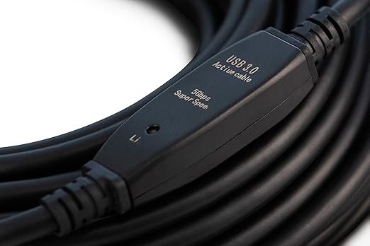 65 Feet Active USB Extension Cable 3.0 Male to Female with 3 Extension chipsets Signal Booster - Active Extension/Repeater Cord 20 Meters / 65 Feet (AC Power Supply Included)