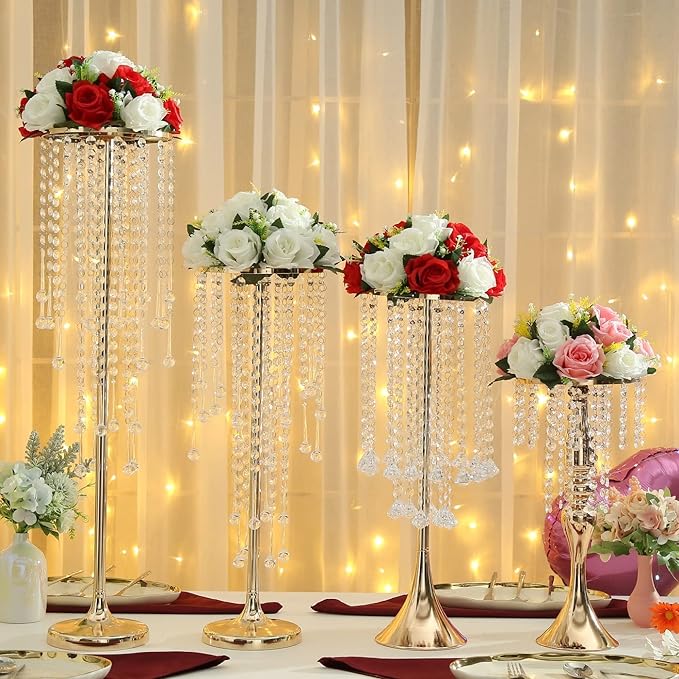 LoveCat Artificial White Roses Bouquet, 6 Pcs Faux Flower Balls Fake Flower 15 Heads Plastic Roses with Base, Perfect for Wedding Centerpieces Bouquets Party Table Decor Home Decor Floracel (White)