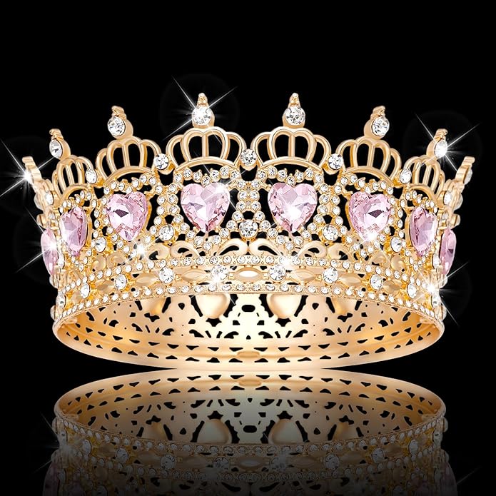 Queen Crown Wedding Rhinestone Heart Crowns and Tiaras for Women Costume Party Hair Accessories Princess BirthdayCrown Crystal Bridal Crown