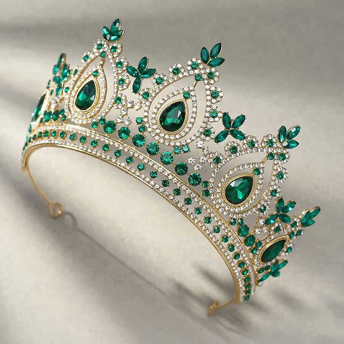 SWEETV Queen Crown for Women,Wedding Tiara for Bride,Princess Tiara,Quinceanera Pageant Crown Diadem