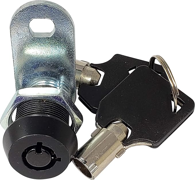 Admiral Locks Tubular Cam Lock, Keyed Alike Removable Key RV Compartment Storage Lock Cabinet Locks (Black Pack of 5, 5/8" 90°)