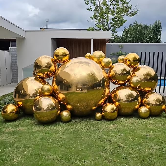 Inflatable Mirror Ball Set, 6-Piece Airtight Large Hanging & Standing Inflatable Disco Disco with 1200W Electric Pump for Party, Wedding, Pool, Events