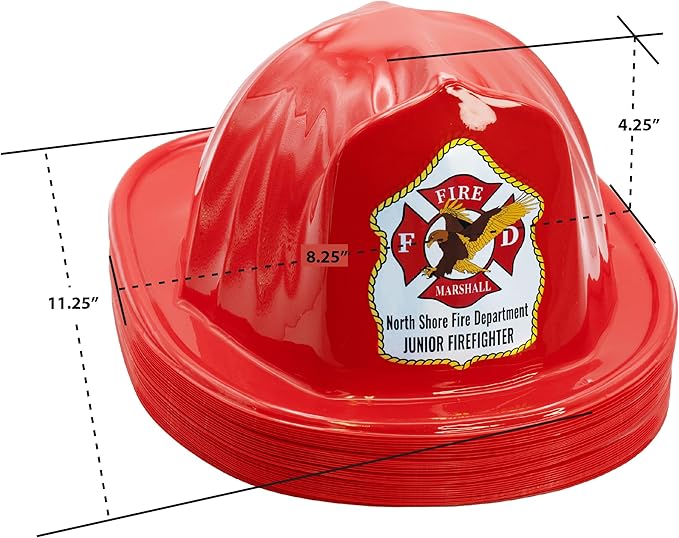 Kenco Kids Customizable Plastic Firefighter Hats -Choose your style, add your name or department