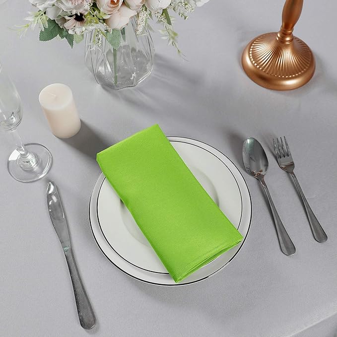 Cupuamon Cloth Napkins 20x20 inch Washable Polyester Dinner Napkins Soft Table Napkins for Wedding Party Dining Banquet(Apple Green,25PCS)