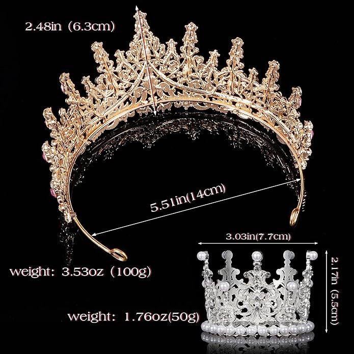 Crowns for Women - Tiaras for Women Crystal Queen Crown for Birthday Costume Party Celebration