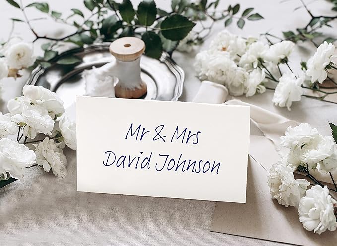 Better Office Products 100 Pack Blank White Place Cards, 2 x 3.5 in, Folded Table Tent Cards for Weddings, Dinner Parties, Buffet Banquets, (100 Count)