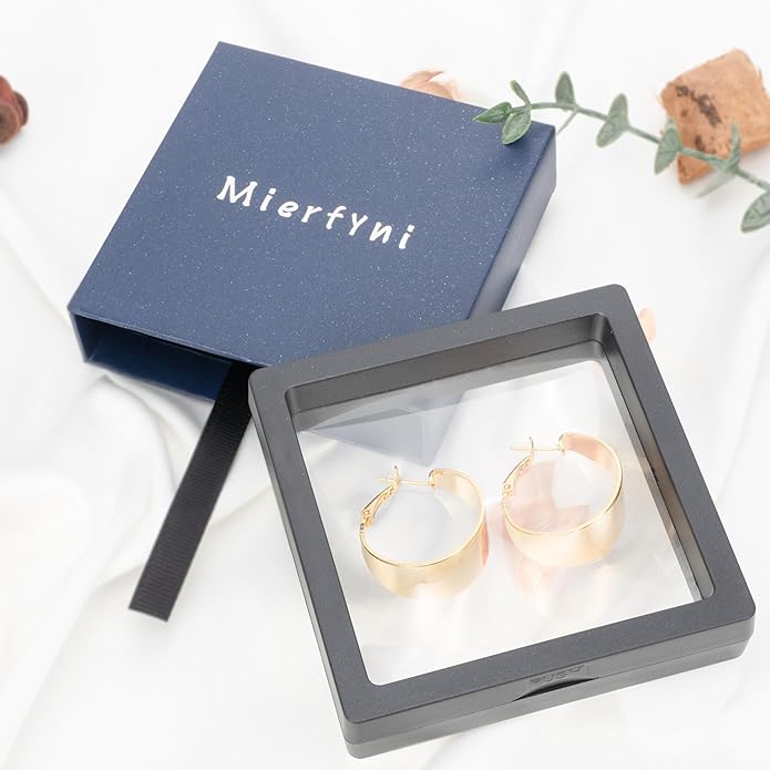 Big Chunky Gold Hoop Earrings for Women Trendy 14K Gold Plated Large Thick Gold Hoops
