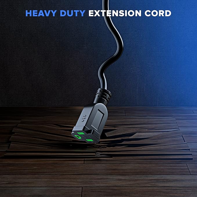 Maximm Extension Cord Splitter 12/3 AWG 1 to 3 Outlet, 25 Ft Black Indoor Outdoor Rated, Heavy Duty Power Cords with Multiple outlets, 12 Gauge Wire Grounded