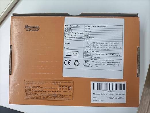 Mecurate Digital Infrared Thermometer Gun Non Contact Laser Temperature Gun -58℉~1112℉(-50℃~600℃) Adjustable Emissivity & Max Measure for Cooking/BBQ/Freezer with Food Thermometer
