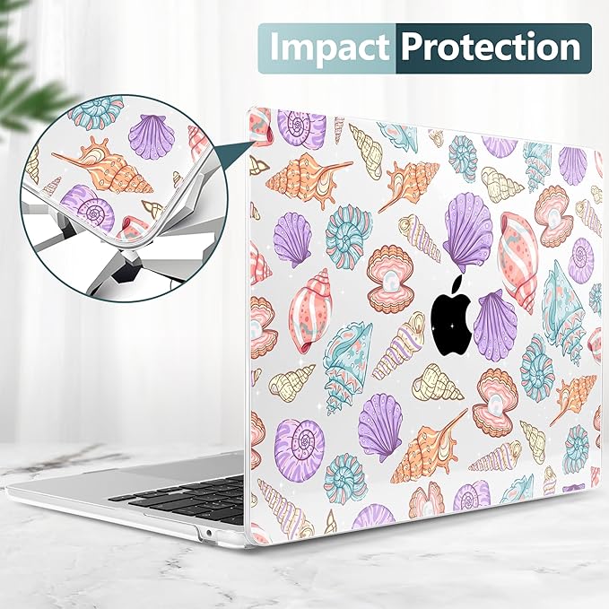 TWOLSKOO Compatible with M4 MacBook Air 15 inch Case 2025-2023 Released Model M4 A3241 M3 A3114 M2 A2941, Plastic Hard Shell & Screen Protector & Keyboard Cover & Type C Adapter, Colorful Shells