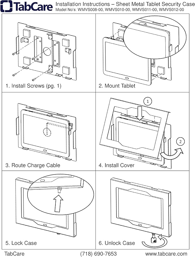 TABcare Locking Security Metal Case for iPad Mini Used as Kiosk, POS, Store, Show Display (White, iPad Mini 4/5)