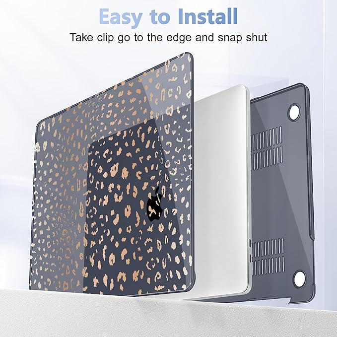 May Chen Case for MacBook Pro 13 inch M2 2023,2022,2021,2020 A2338 M1 A2251 A2289, Plastic Hard Shell Case for MacBook Pro 13" with Touch Bar Fits Touch ID, Leopard Print