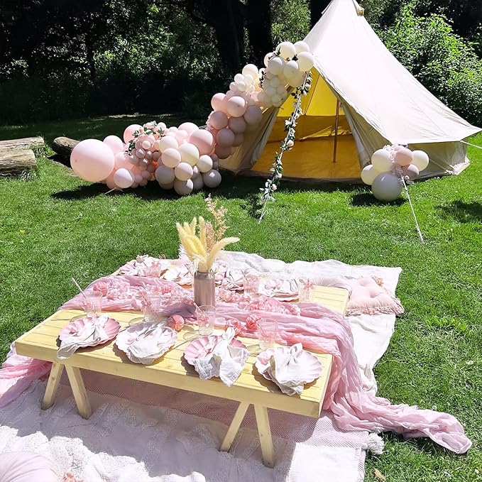 6 Pack Pink Cheesecloth Table Runner 10FT Boho Cheese Cloths Gauze Fabric Table Runners 120 Inch Rustic Sheer for Wedding Birthday Party Baby Shower Centerpiece Home Decorations