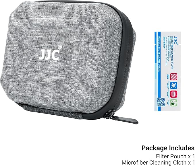 JJC 10 Pockets Hard Shell Lens Filter Bag Up to 95mm, Water Resistant & Dustproof, Camera Filter Pouch Carrying Case for Photography Round Filter with Microfiber Cleaning Cloth